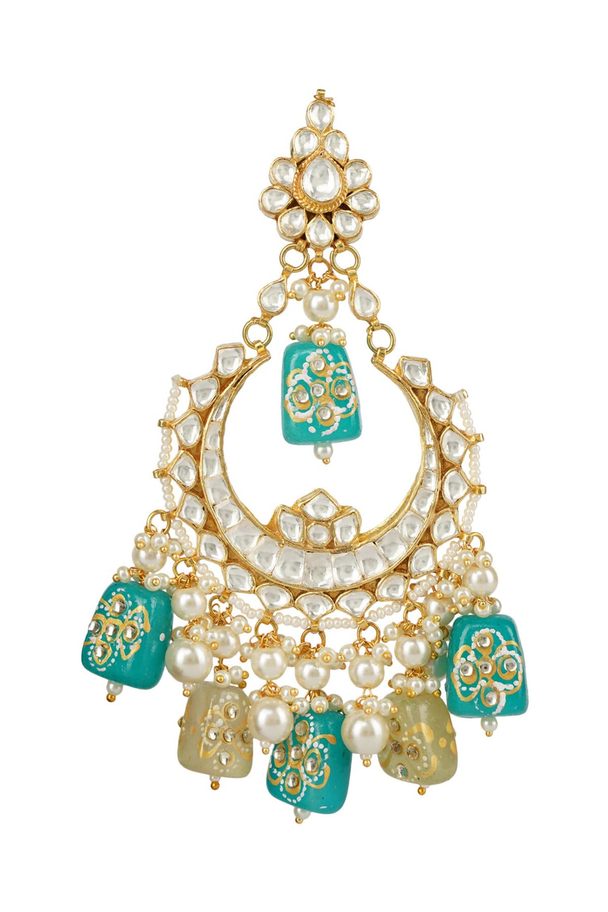 Kundan Bead Drop Chandbalis 