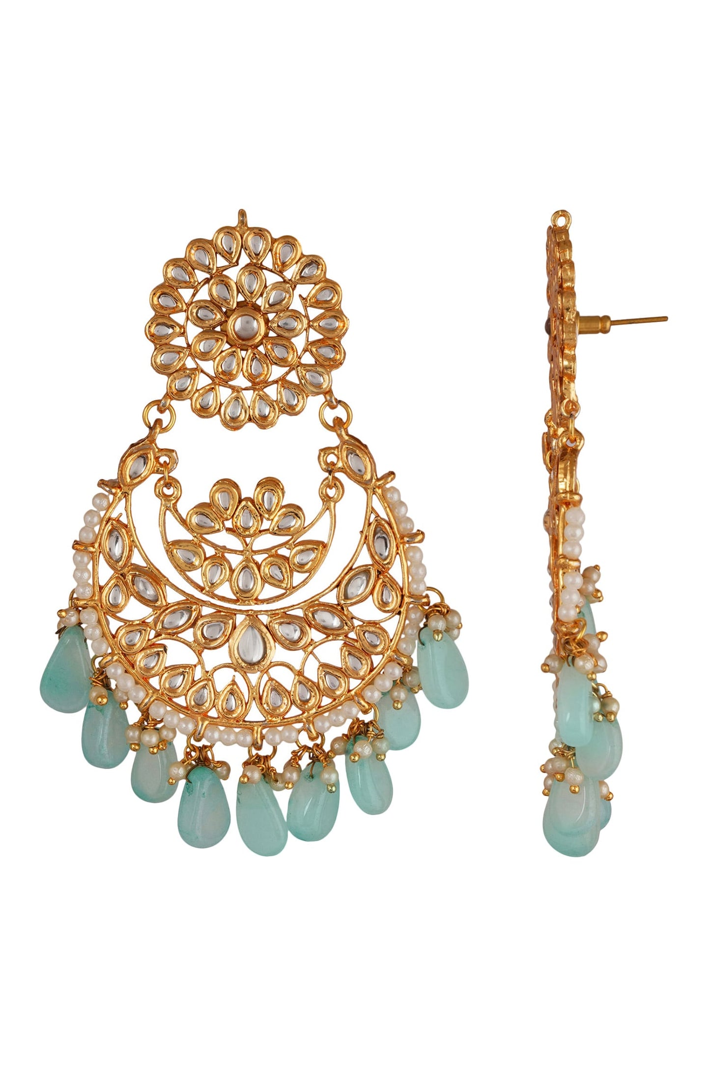 Kundan Bead Drop Chandbalis 