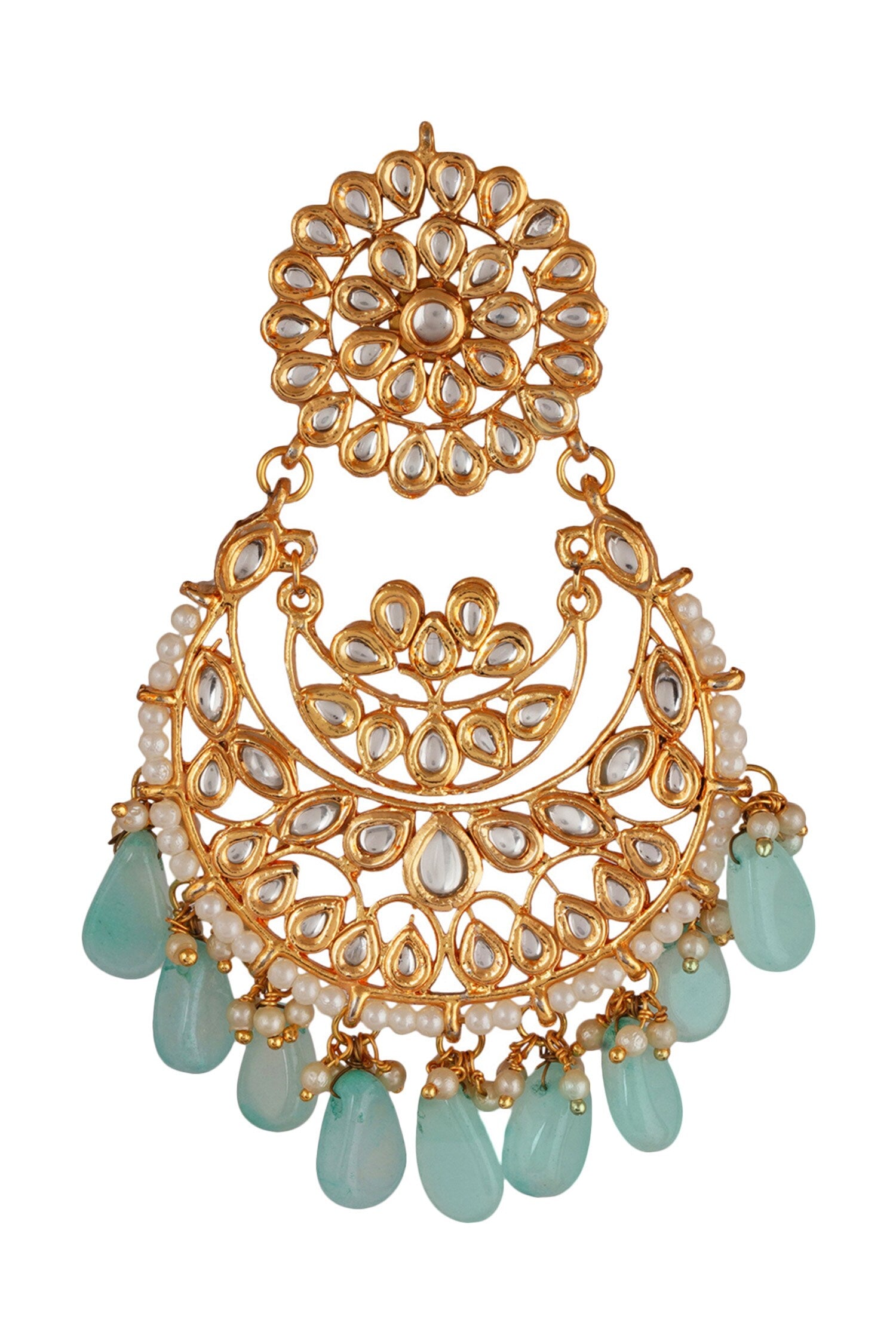 Kundan Bead Drop Chandbalis 