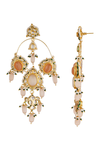 Kundan Bead Drop Chandeliers 