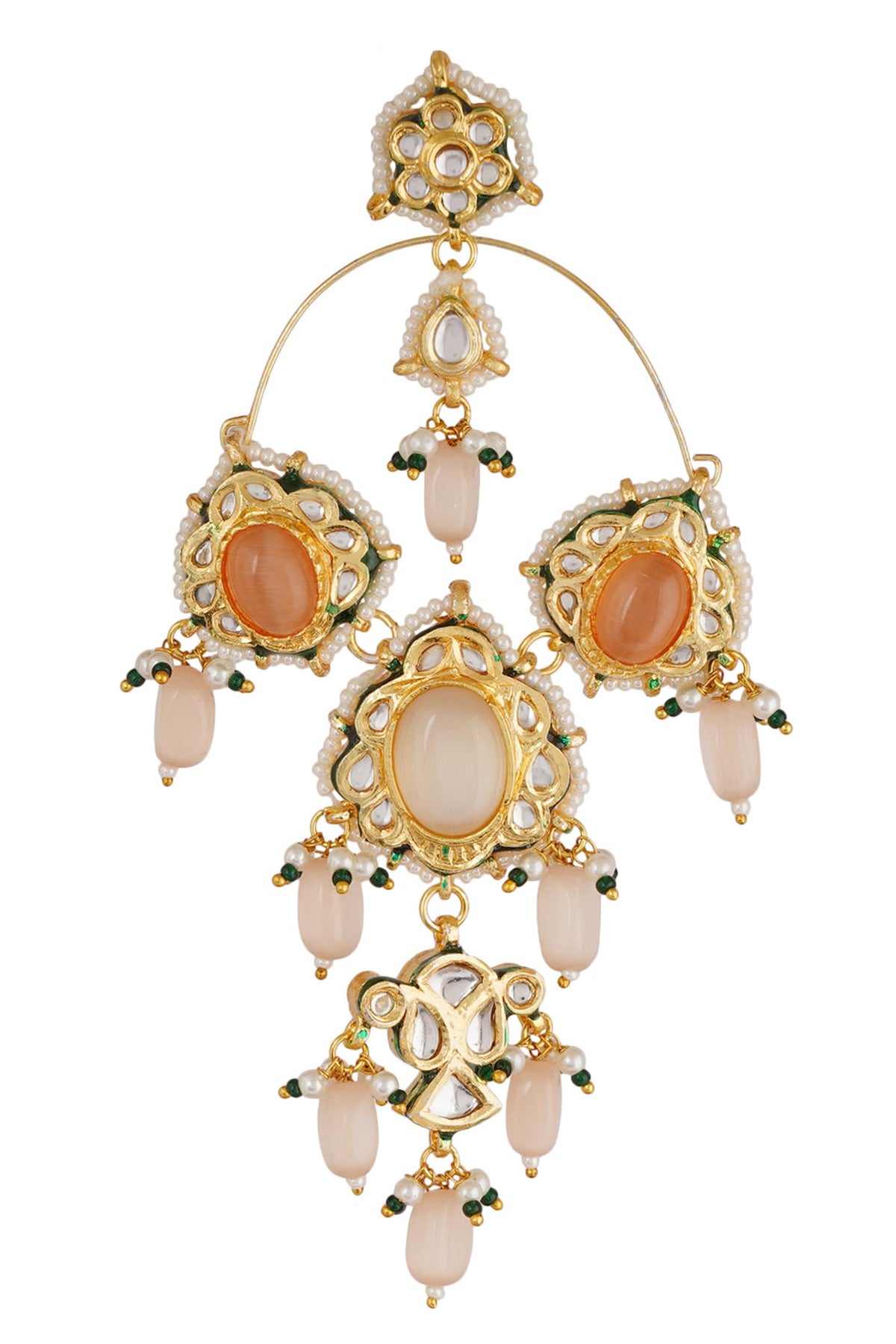 Kundan Bead Drop Chandeliers 