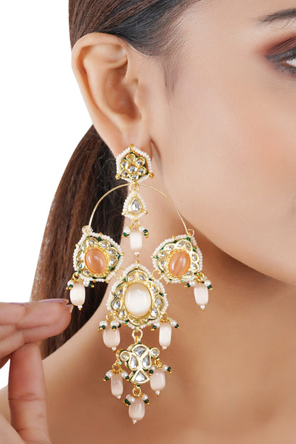 Kundan Bead Drop Chandeliers 