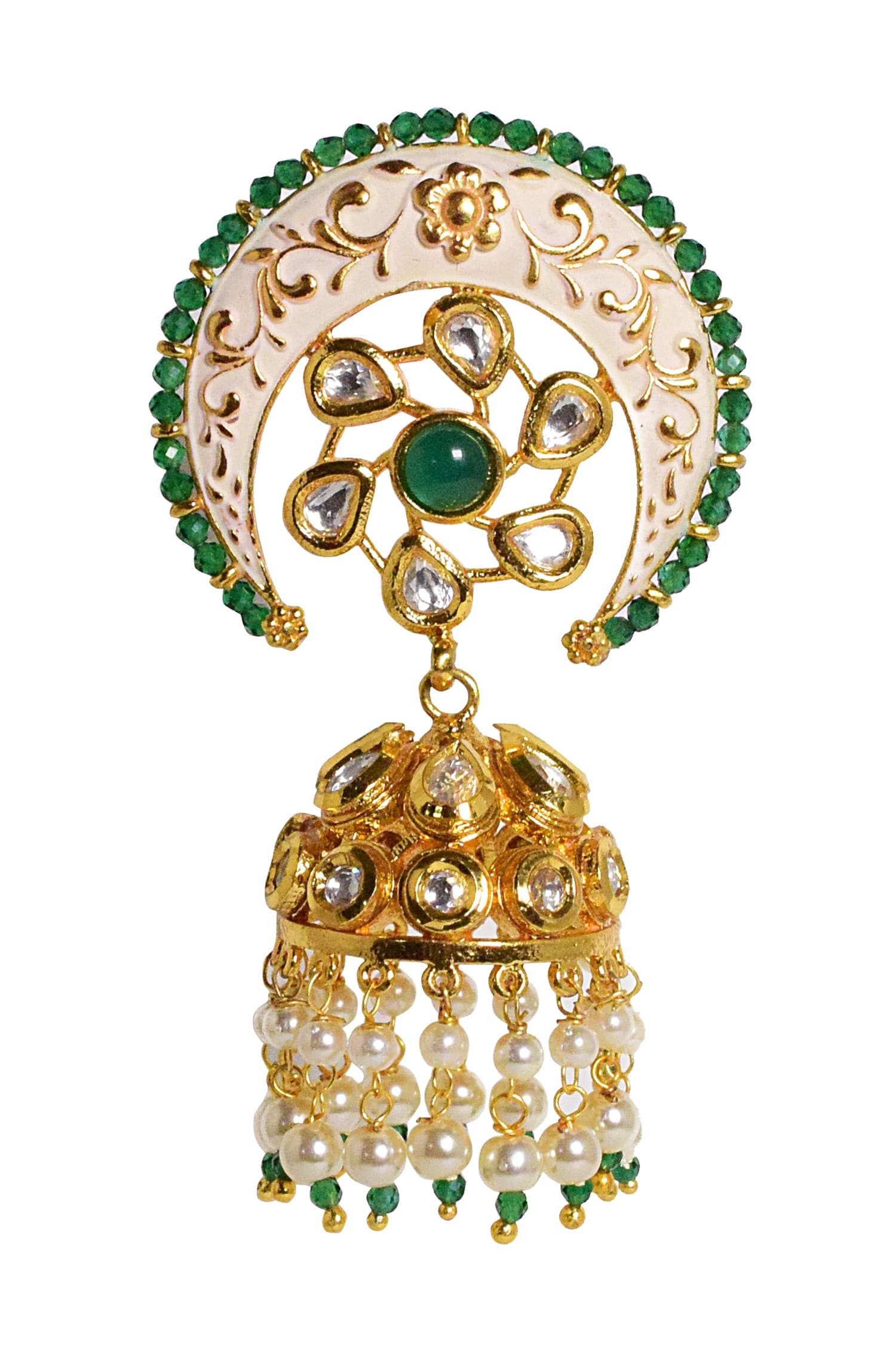Meenakari Engraved Jhumkas 