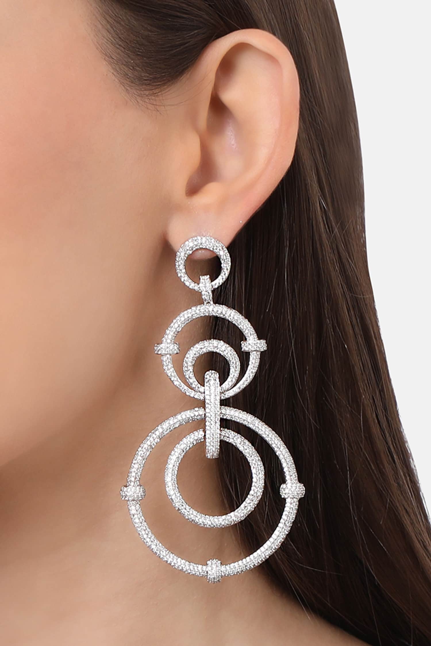 Tiered Circle Motif Danglers 
