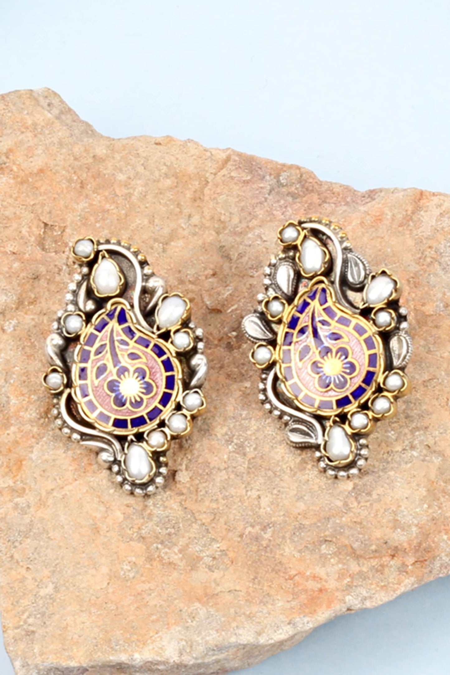 Handcrafted Paisley Studs 