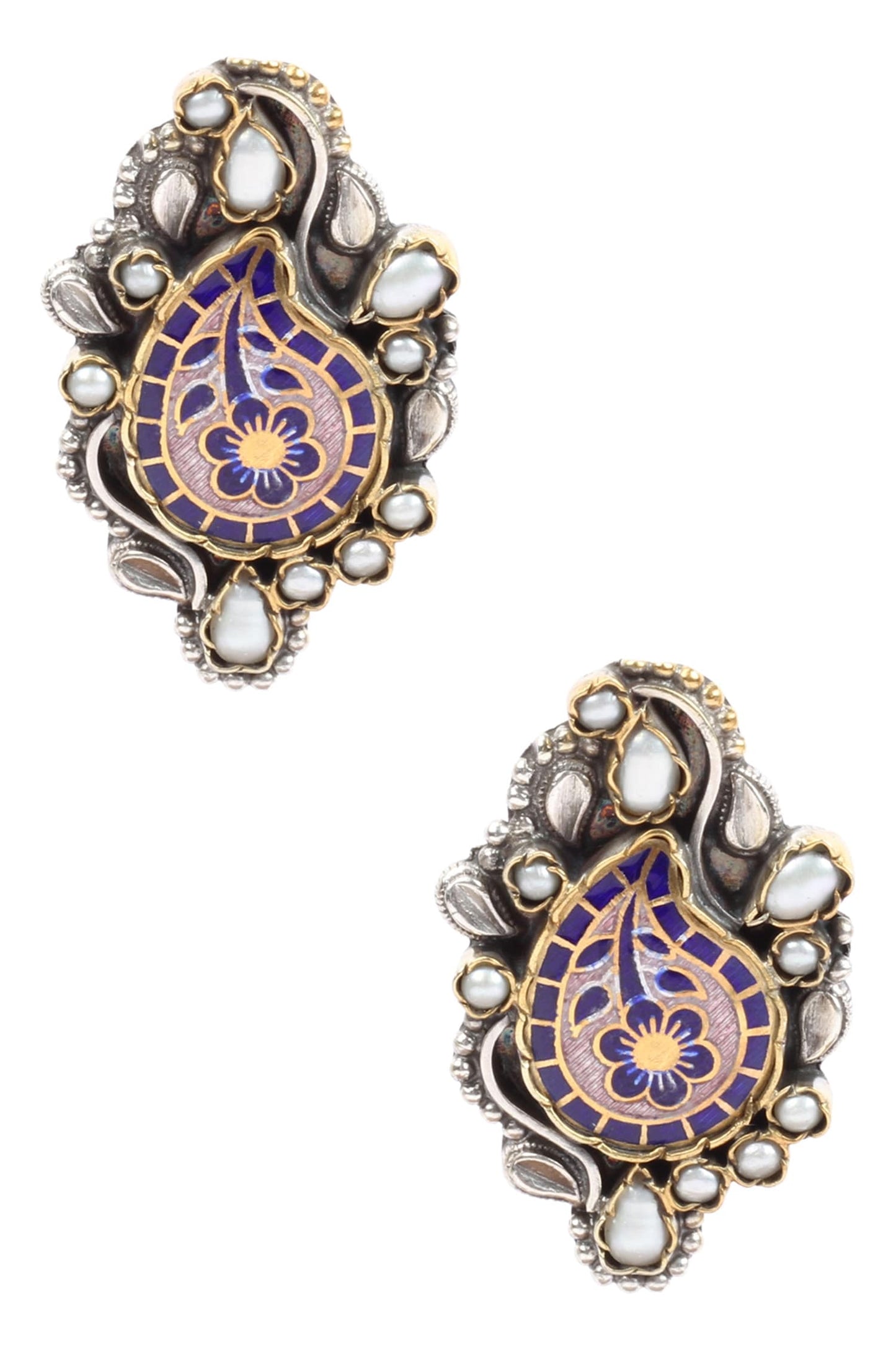Handcrafted Paisley Studs 