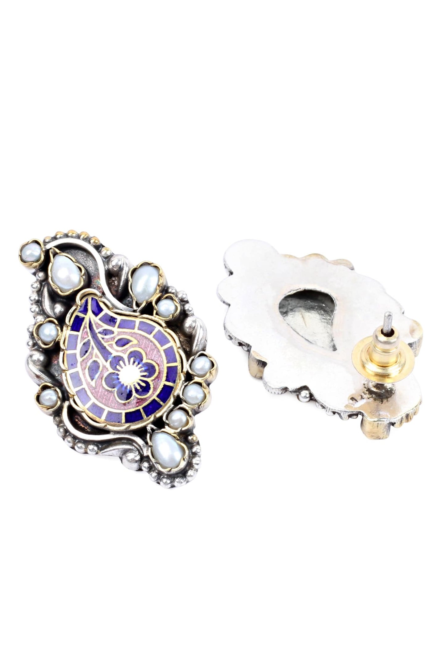 Handcrafted Paisley Studs 