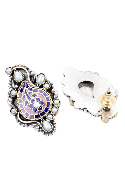Handcrafted Paisley Studs 