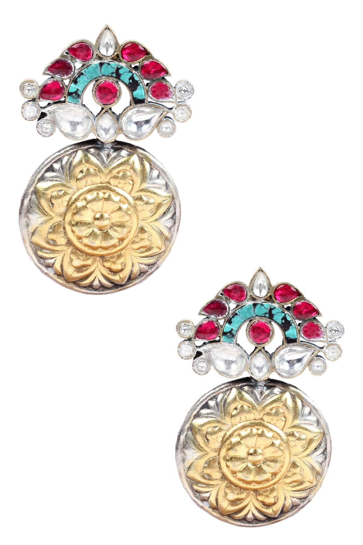 Handcrafted Floral Carved Earrings 