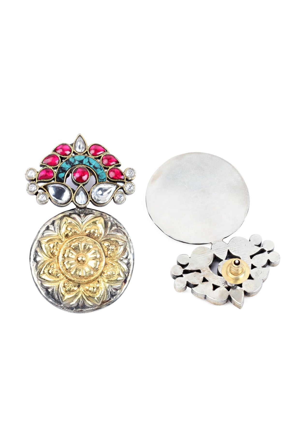 Handcrafted Floral Carved Earrings 