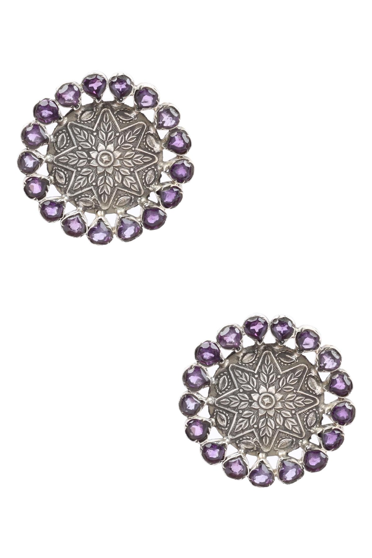 Handcrafted Floral Carved Studs 