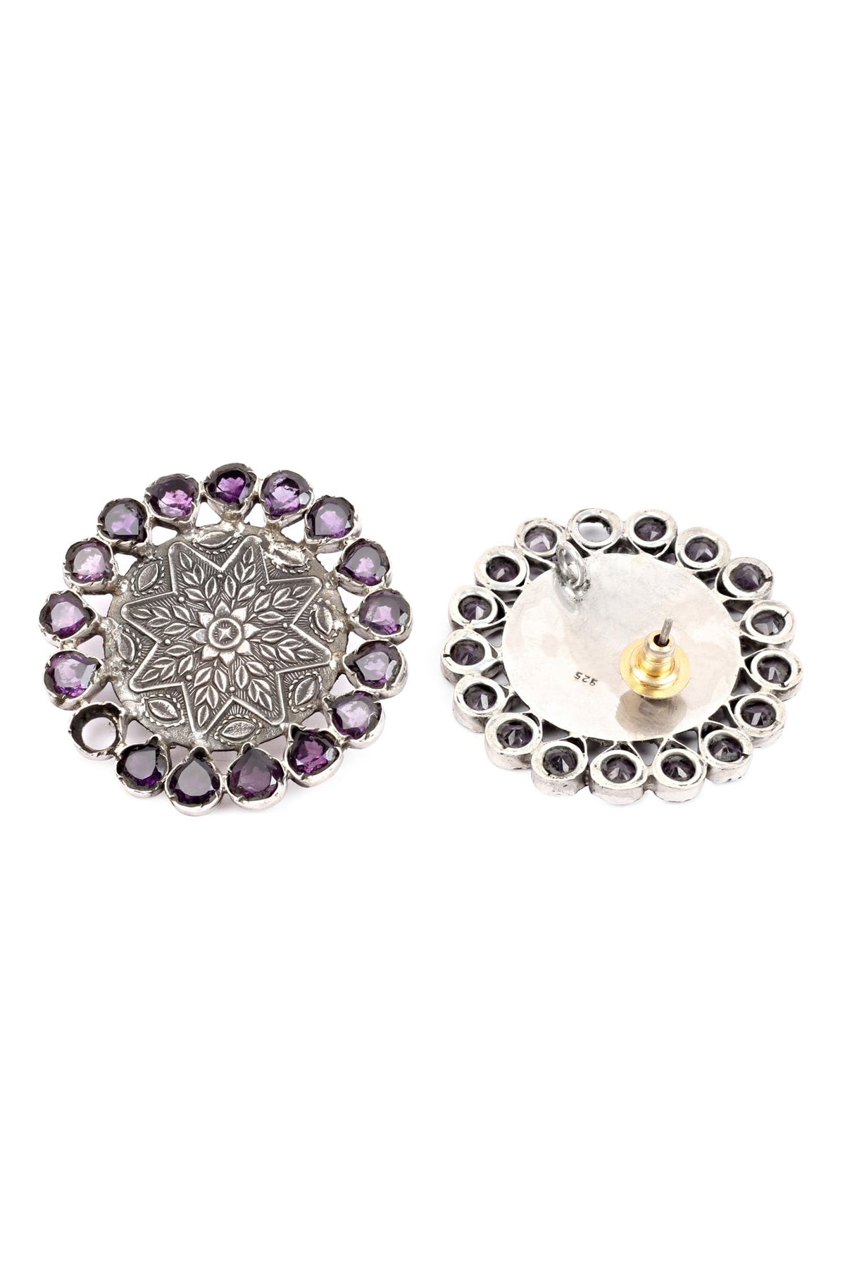 Handcrafted Floral Carved Studs 