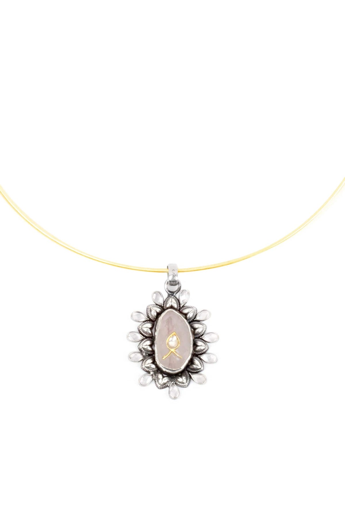 Handcrafted Floral Carved Pendant Necklace 
