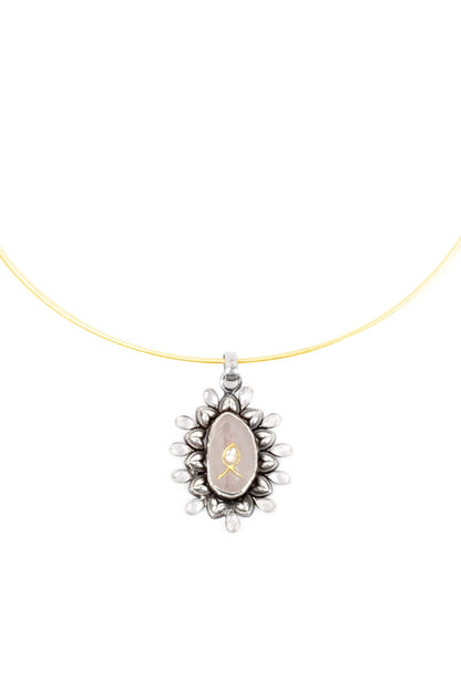 Handcrafted Floral Carved Pendant Necklace 