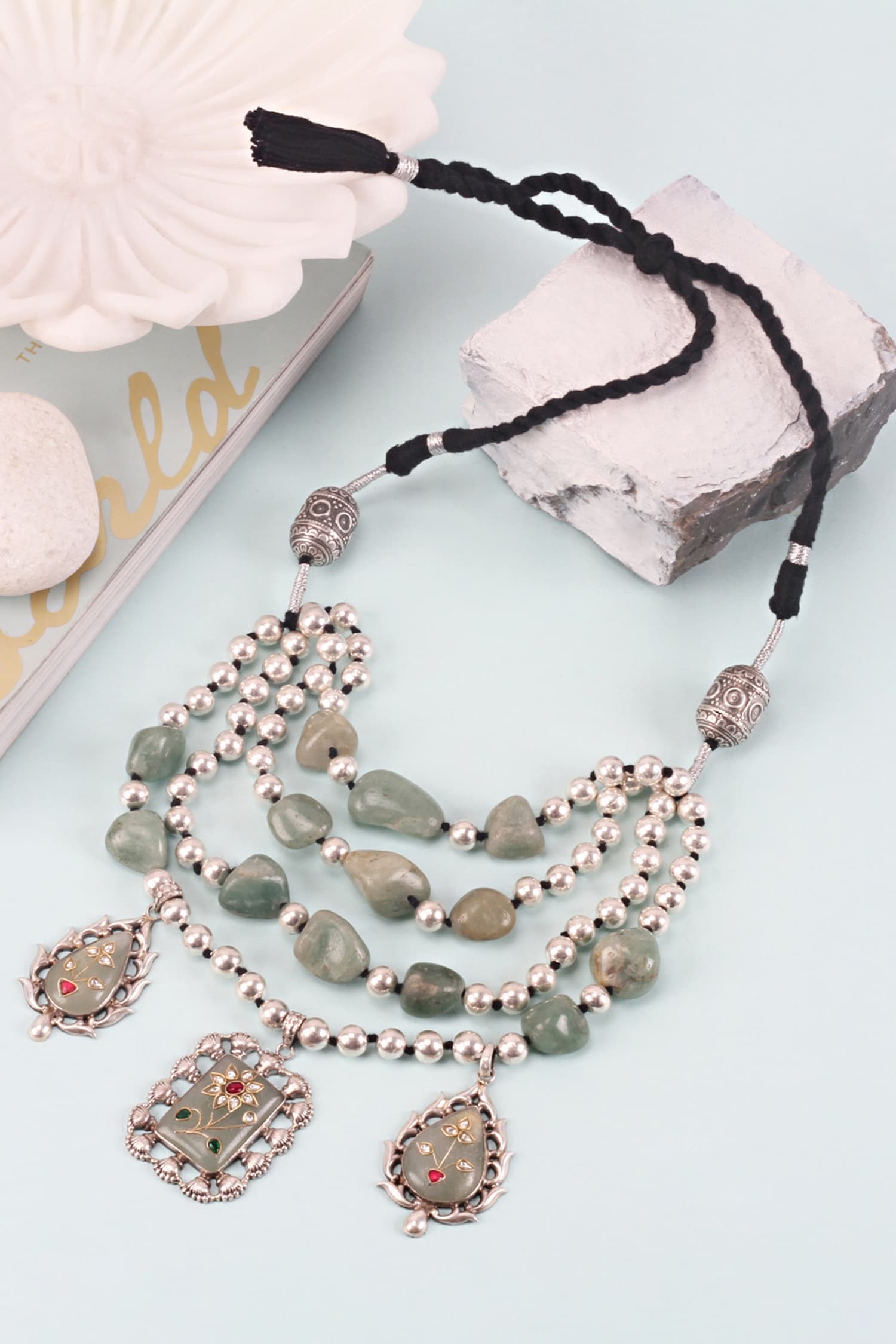 Handcrafted Layered Pendant Necklace 