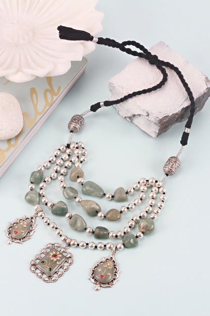 Handcrafted Layered Pendant Necklace 