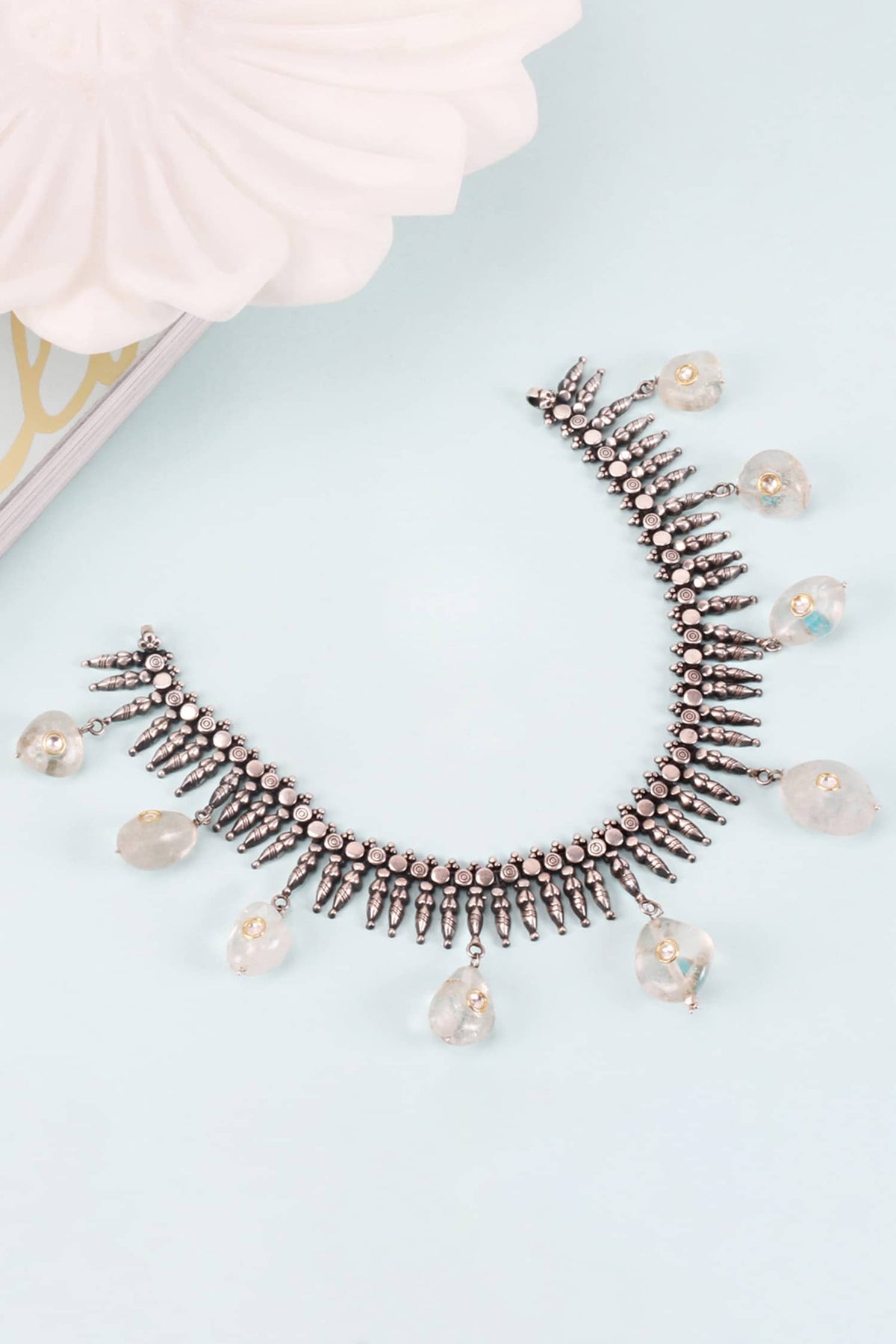 Handcrafted Stone Drop Necklace 