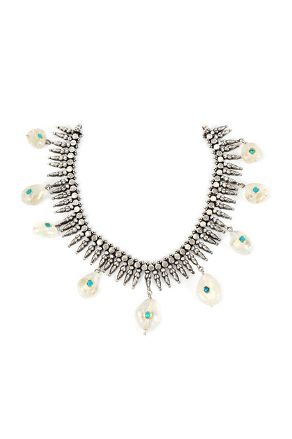 Handcrafted Stone Drop Necklace 