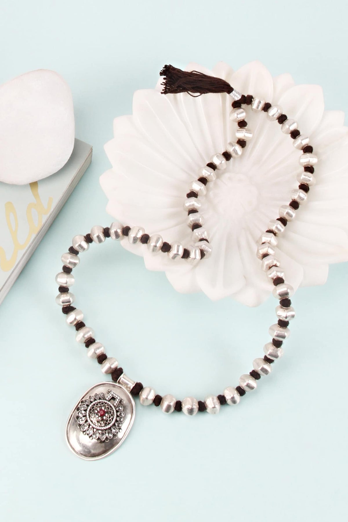Handcrafted Carved Pendant Necklace 