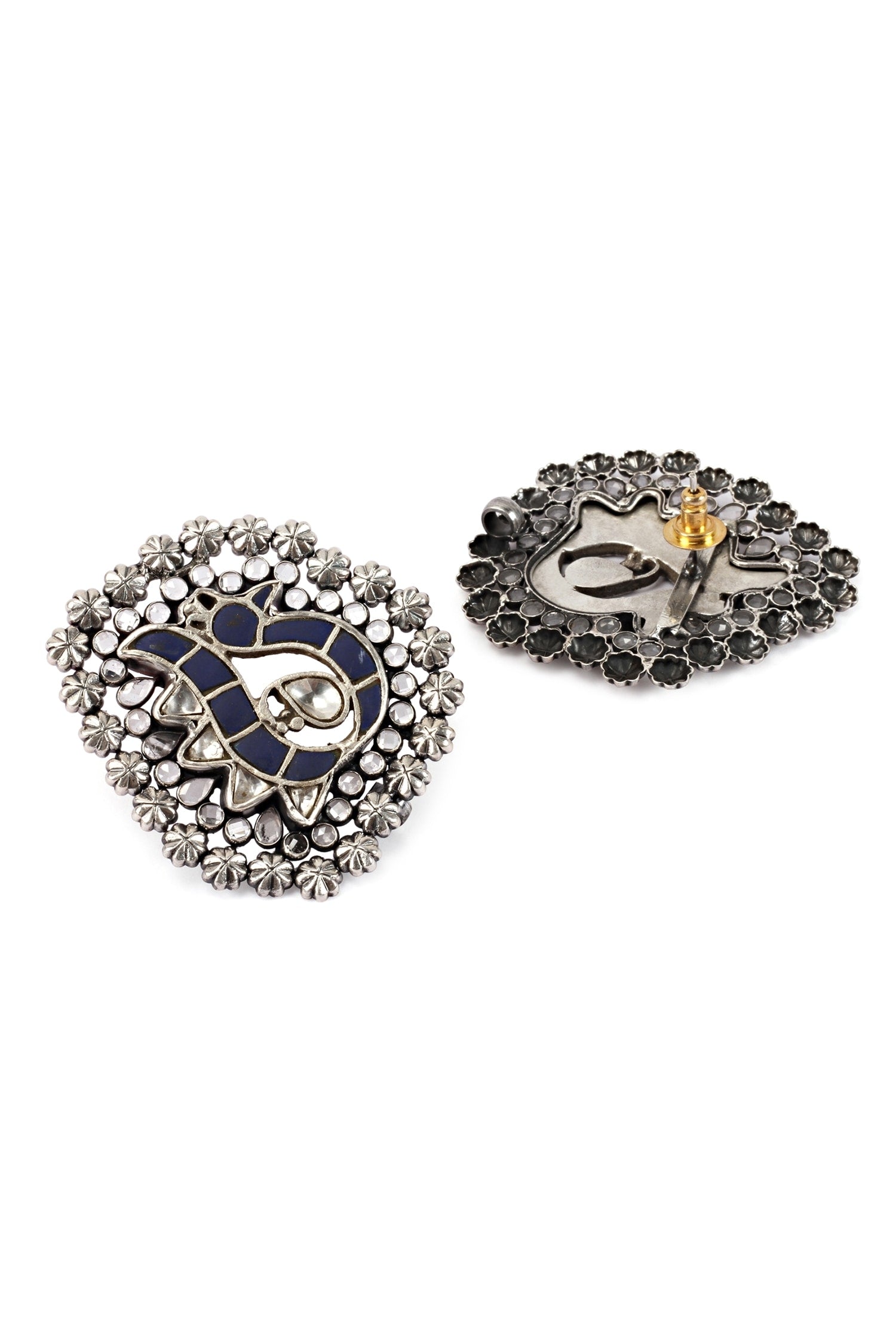 Handcrafted Peacock Carved Studs 