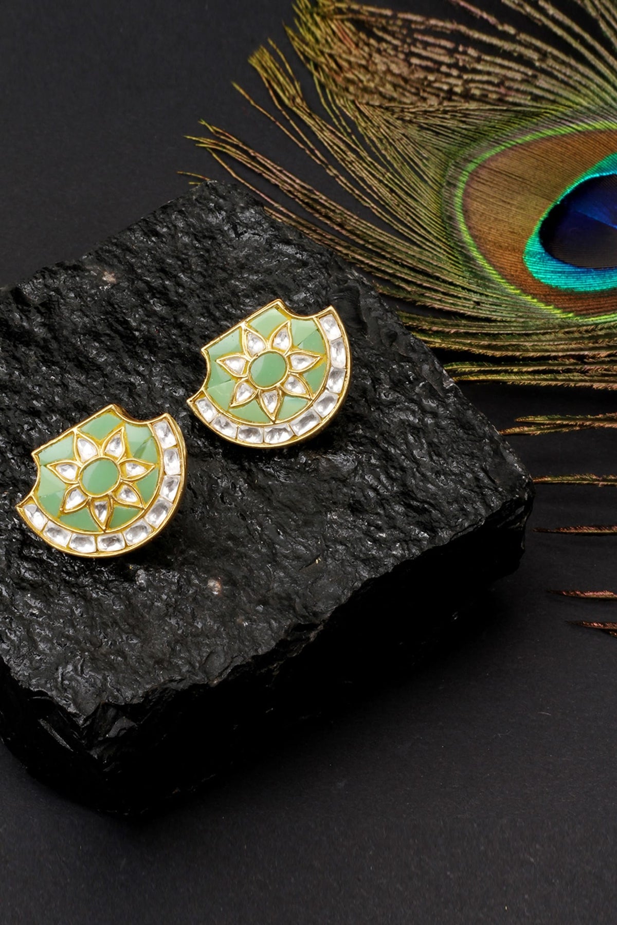 Handcrafted Floral Carved Studs 