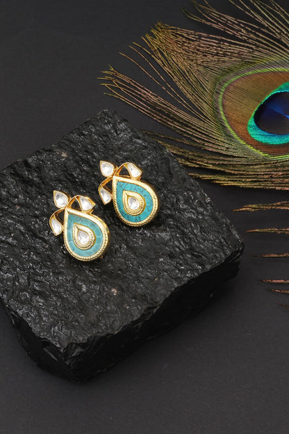 Handcrafted Stone Teardrop Studs 