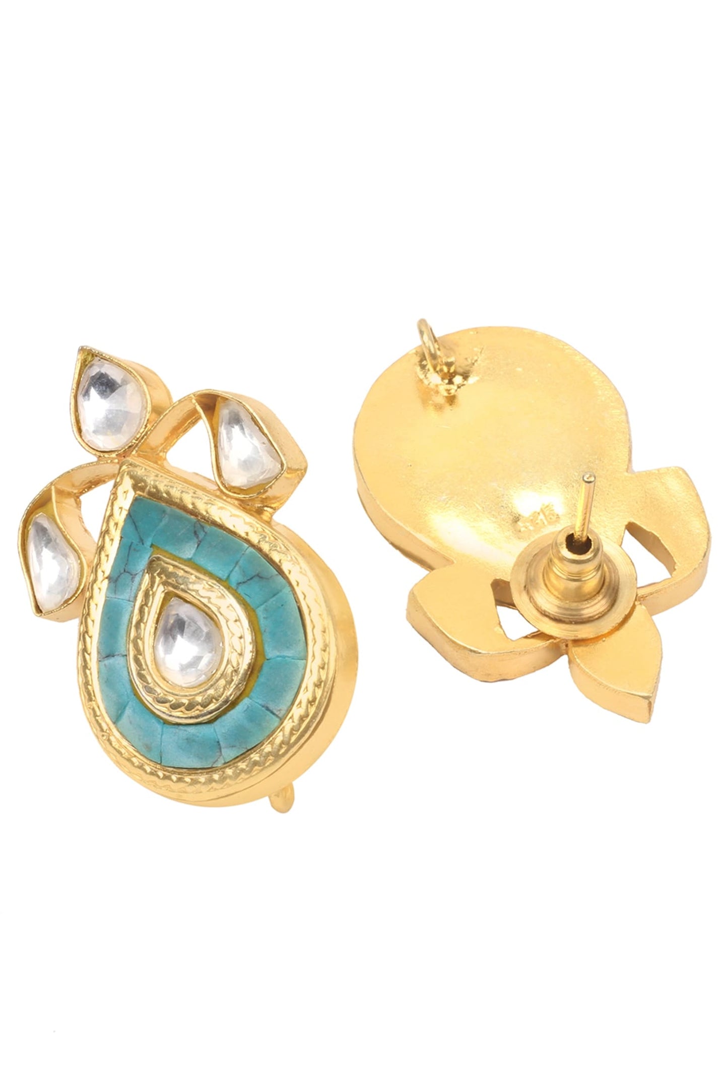 Handcrafted Stone Teardrop Studs 