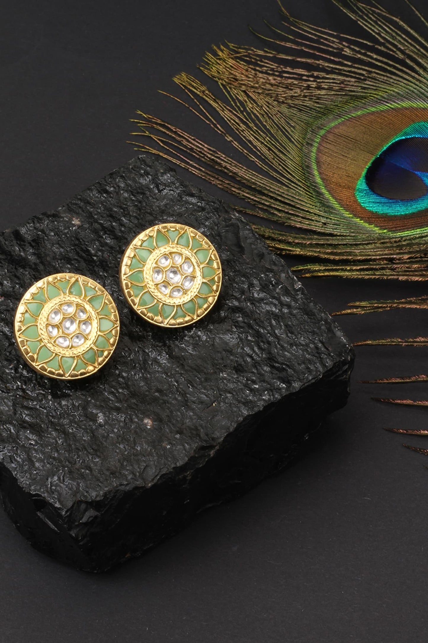 Handcrafted Stone Embellished Studs 