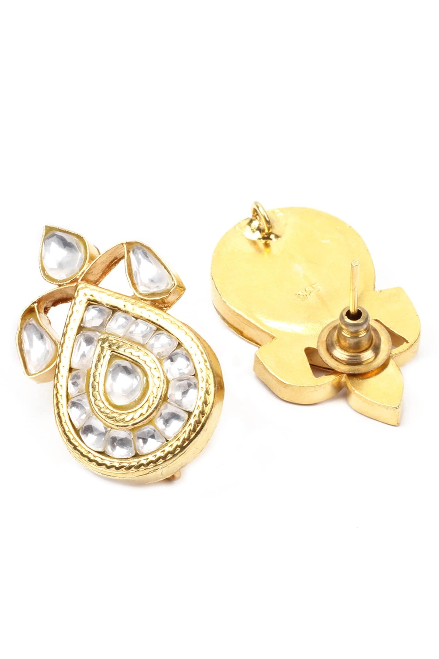 Handcrafted Stone Teardrop Studs 