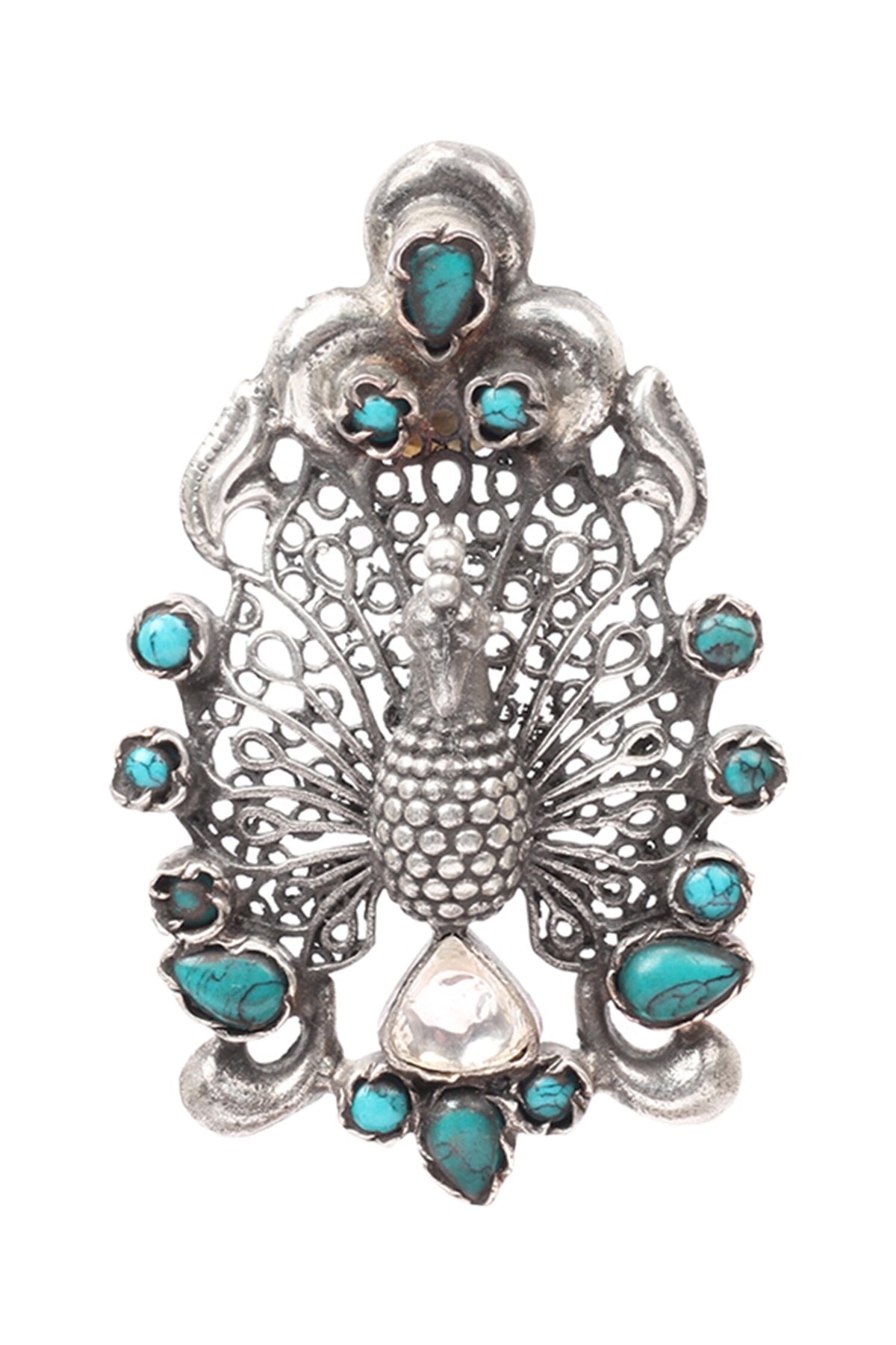 Handcrafted Peacock Carved Studs 