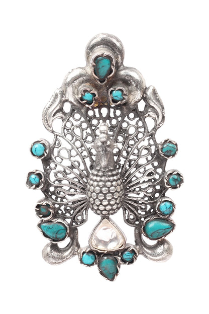 Handcrafted Peacock Carved Studs 