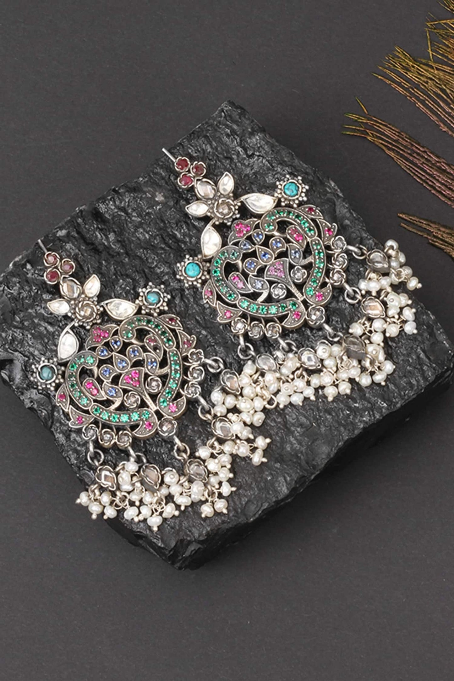 Handcrafted Bead Drop Earrings 