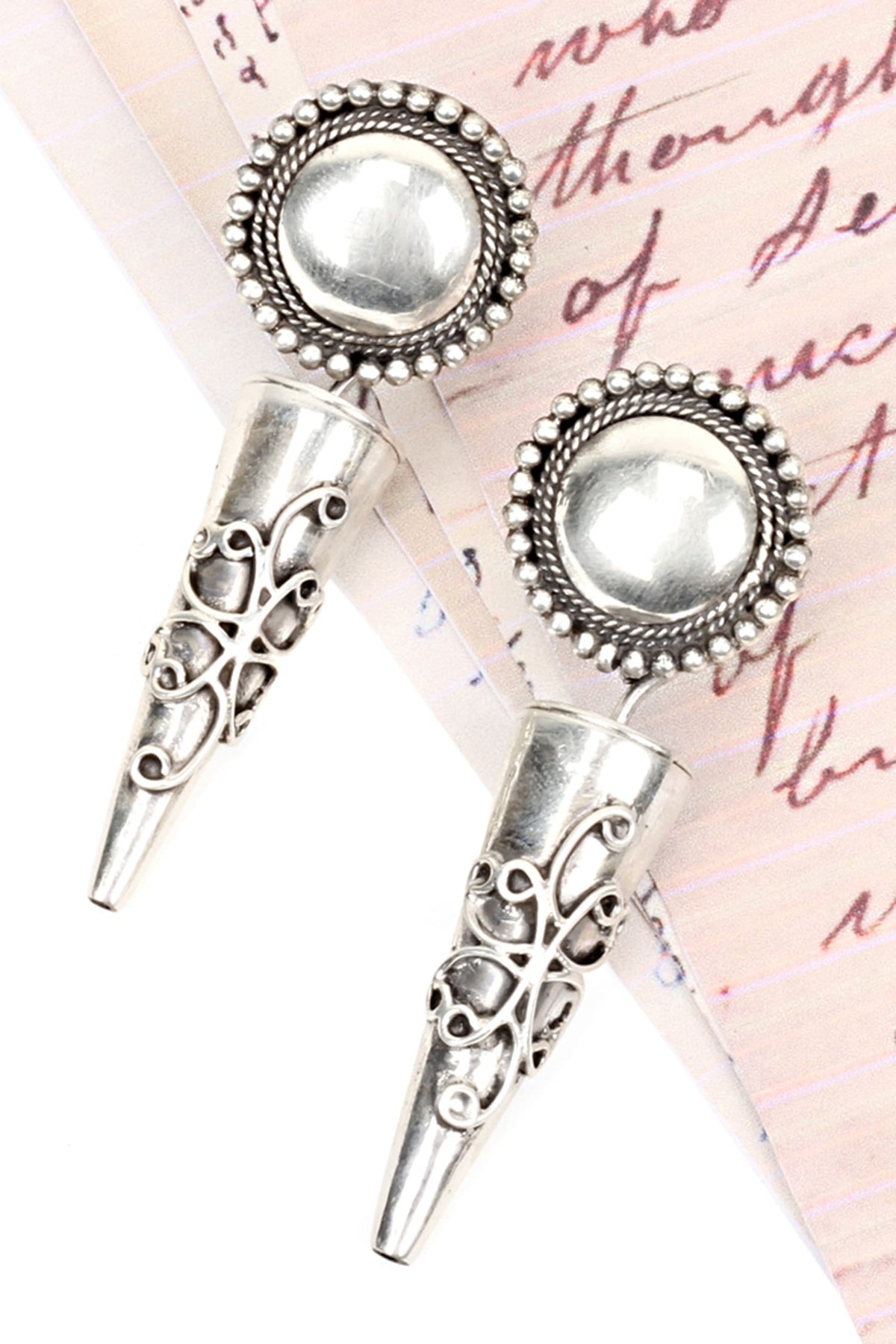 Handcrafted Carved Drop Earrings 