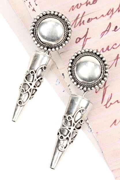 Handcrafted Carved Drop Earrings 