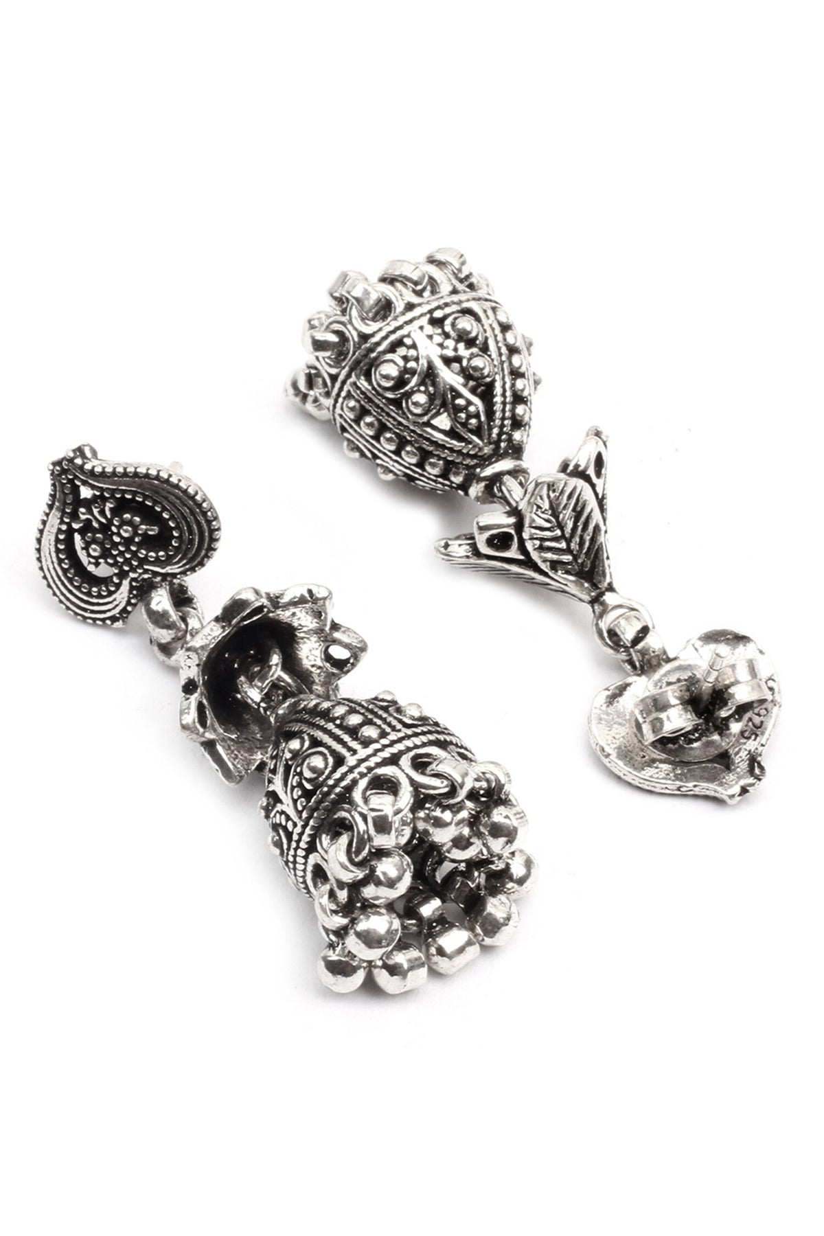 Handcrafted Floral Carved Jhumkas 