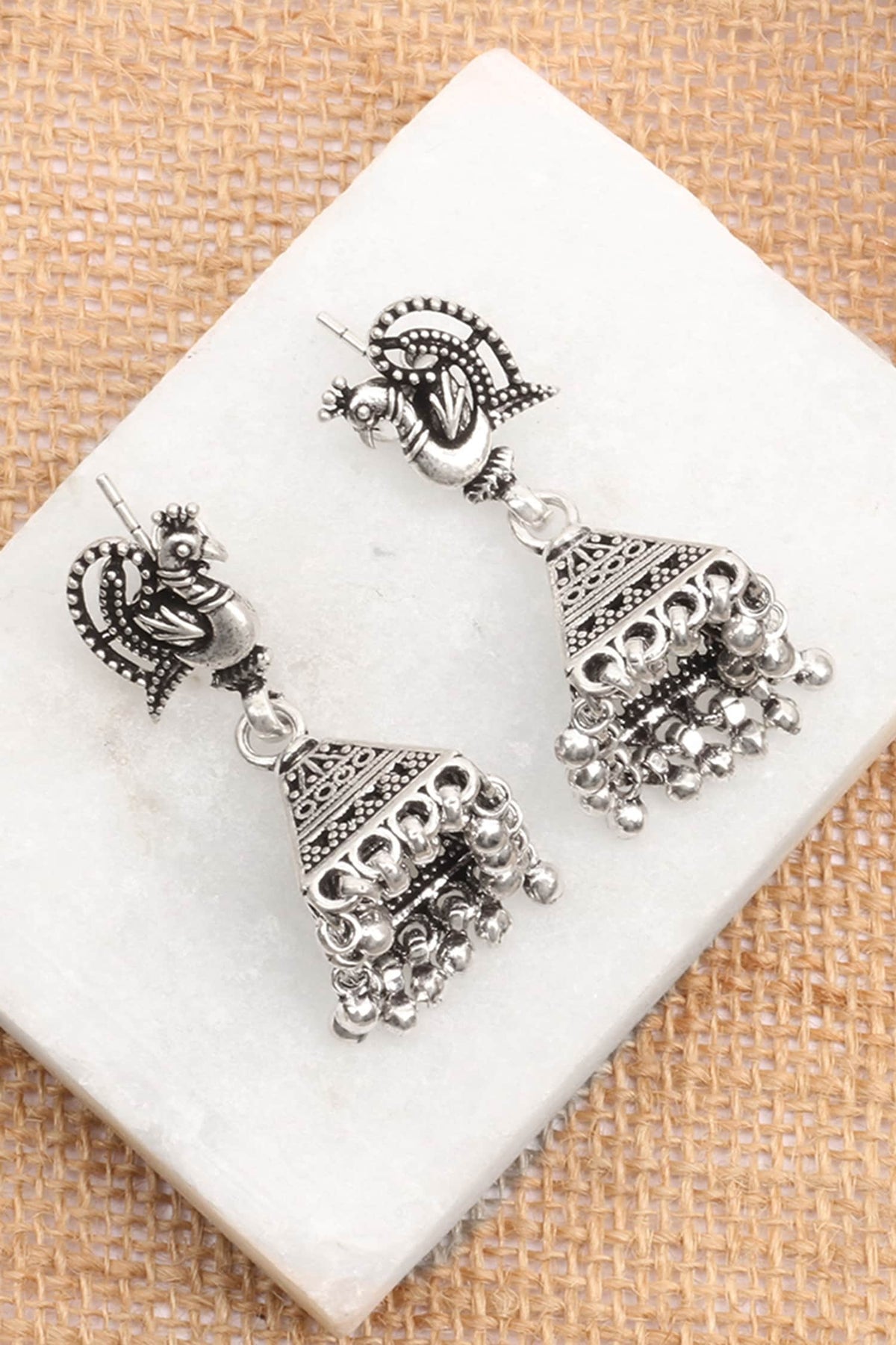 Handcrafted Carved Jhumkas 