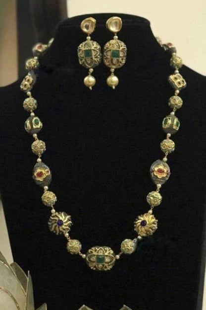Stone Studded Necklace Set 