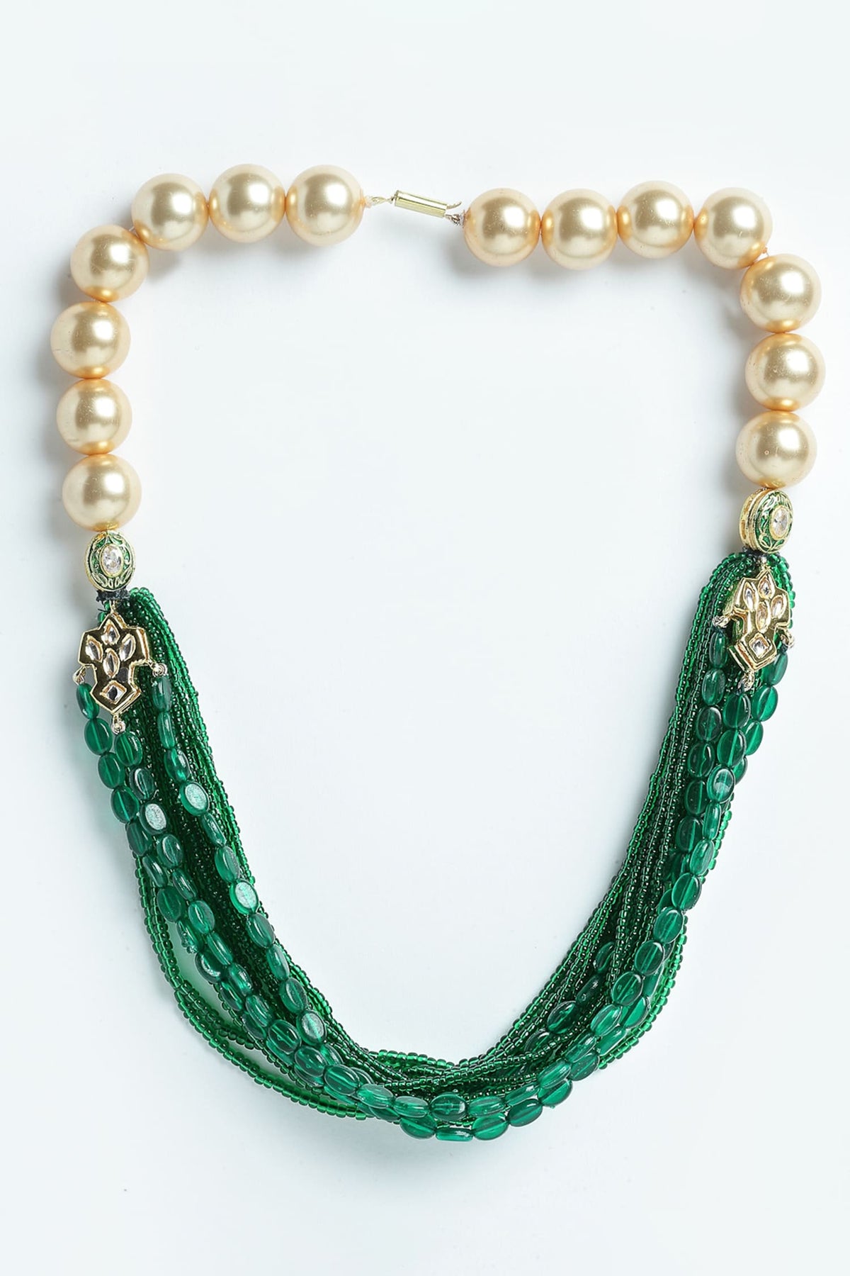Kundan Pearl Natural Stone Layered Necklace 