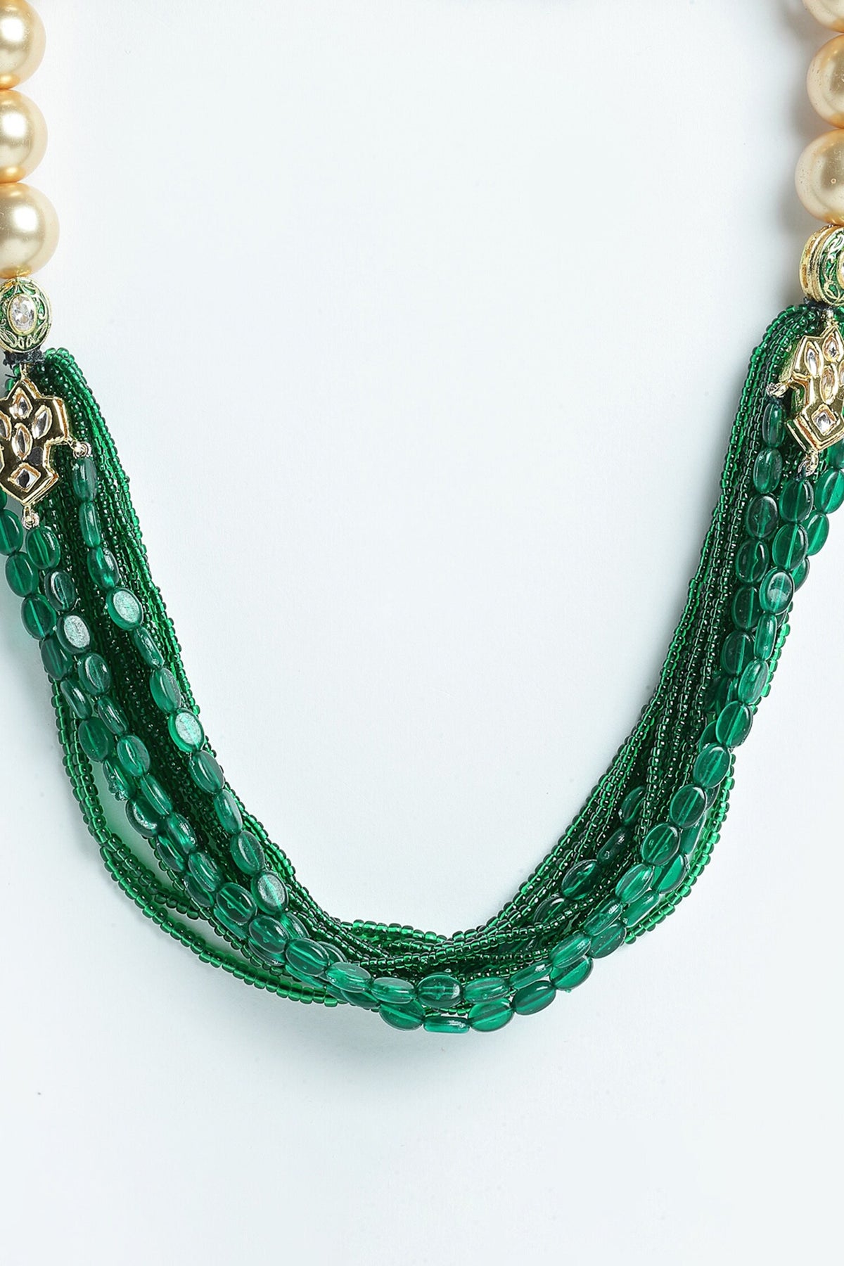 Kundan Pearl Natural Stone Layered Necklace 