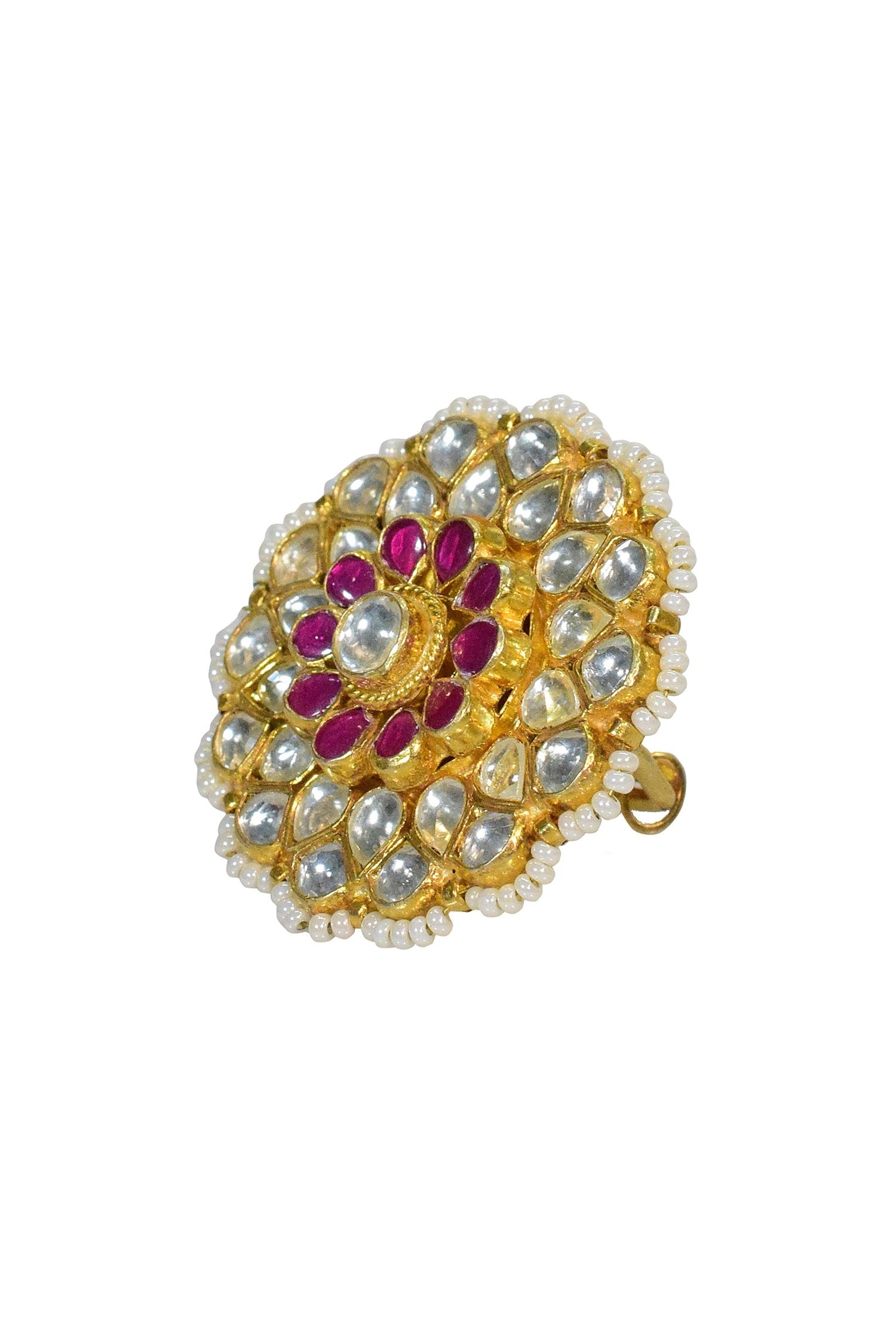 Classic Ethnic Pachi Kundan Ring 