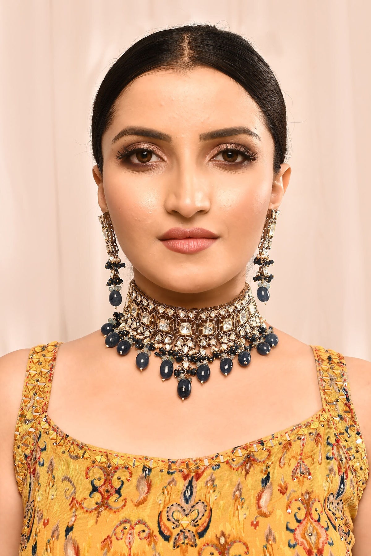 Stone Embellished Choker & Earring Set 