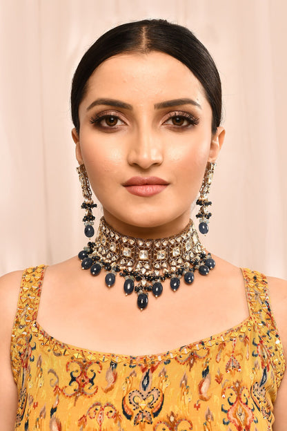 Stone Embellished Choker & Earring Set 
