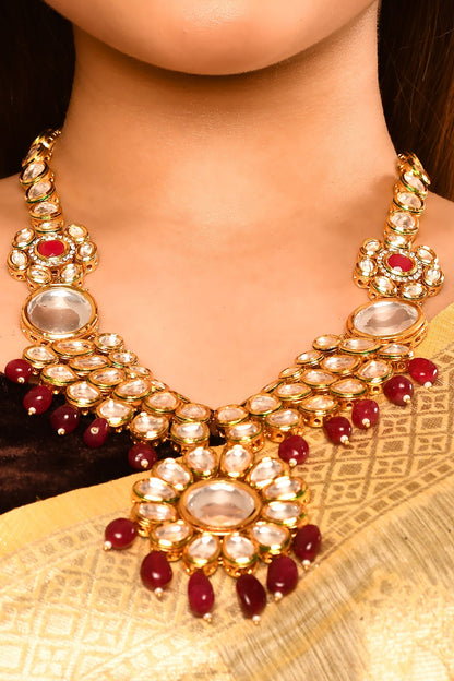 Floral Kundan Necklace Set 
