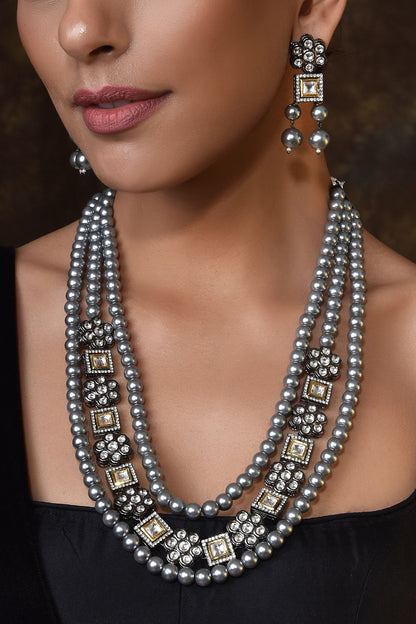 Layered Stone Necklace Set 