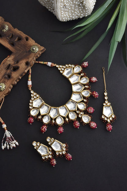 Geometric Kundan Studded Choker Set 