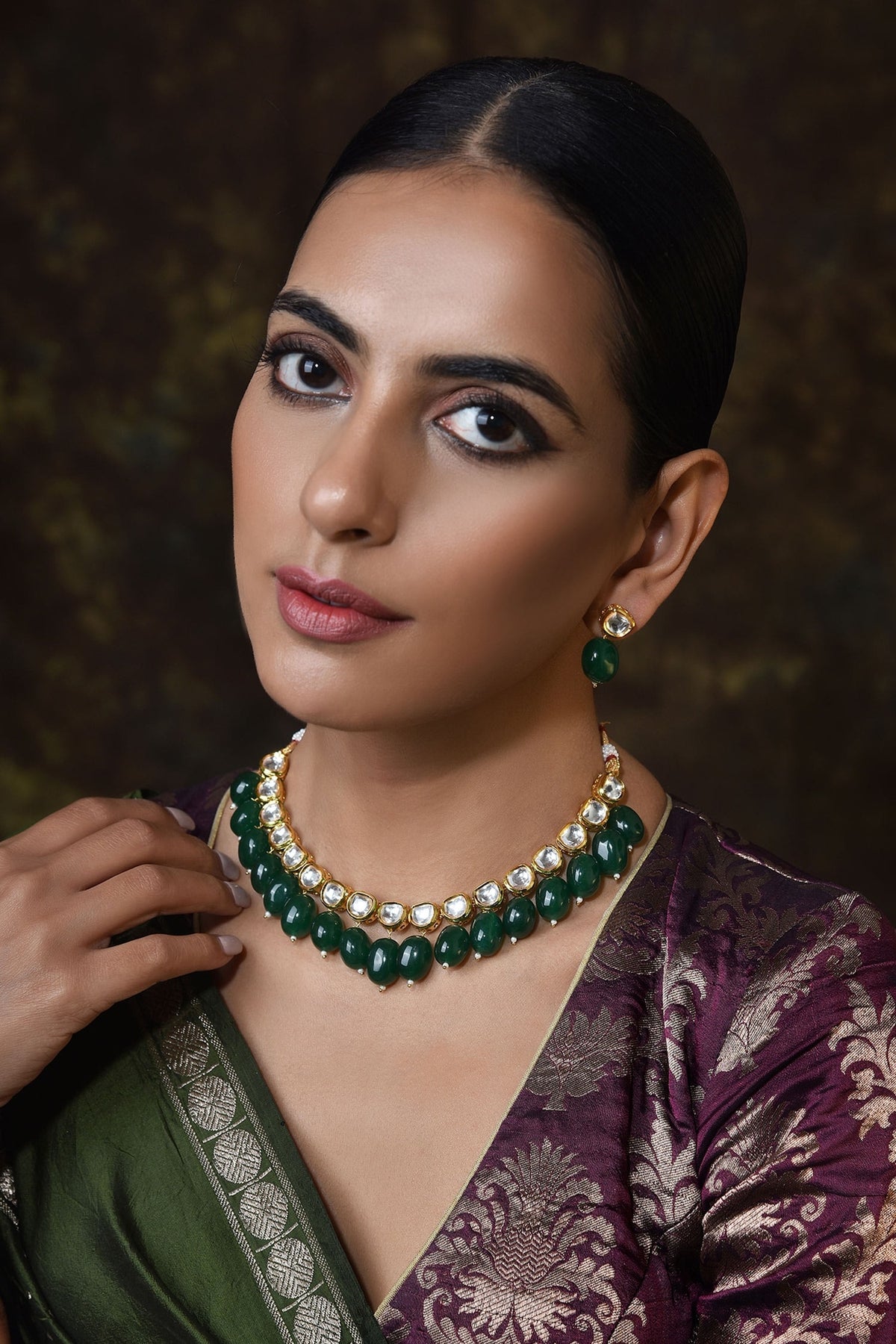 Stone Drop Kundan Choker Set 