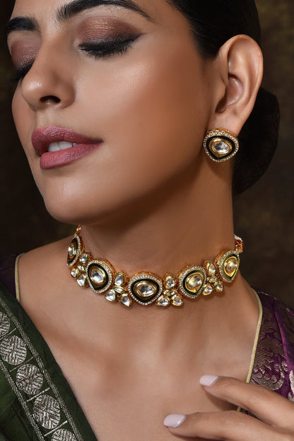 Polki Choker Necklace Set 