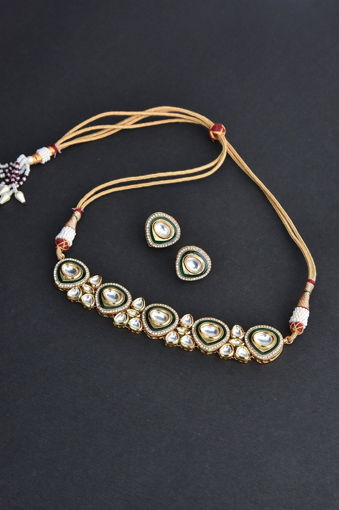 Polki Choker Necklace Set 