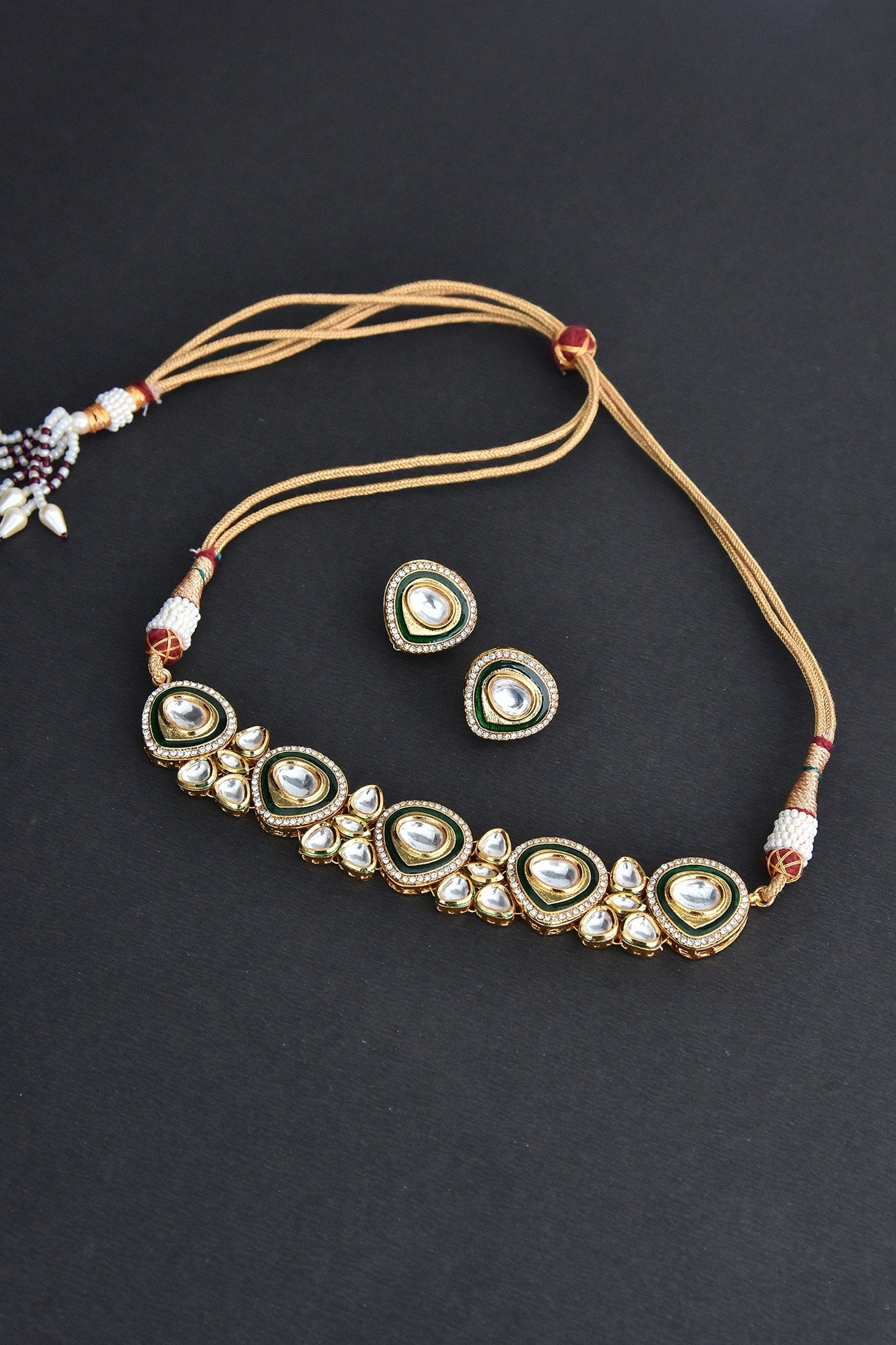 Polki Choker Necklace Set 