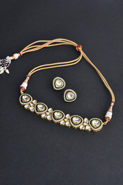 Polki Choker Necklace Set 